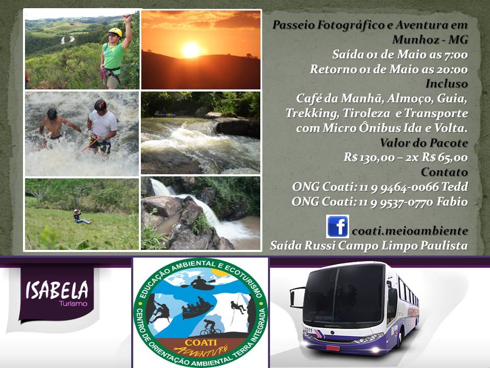 Passeio fotográfico e aventura em Munhoz